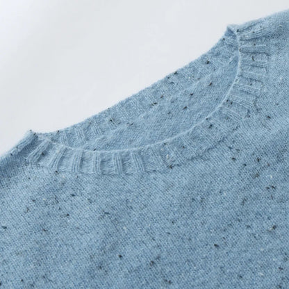 Maglione unisex a maniche lunghe con scollo rotondo e motivo mélange