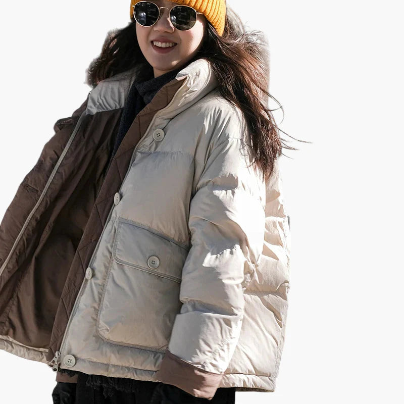 Damen Winter Steppjacke mit Kapuze – Modisch, Warm & Alltagsgeeignet