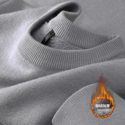 Pull unisexe avec doublure polaire chaude, col roulé ou col rond, différentes couleurs