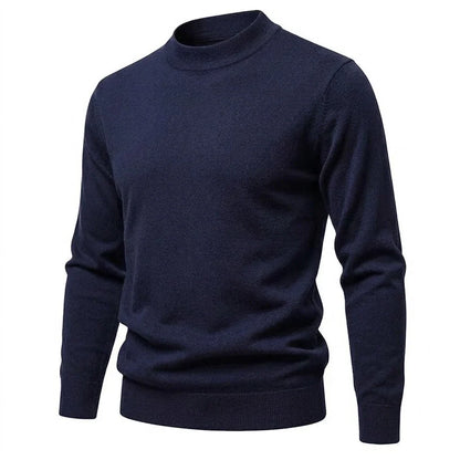 Herren Rollkragenpullover Basic Strickpullover Hochgeschlossen Cremefarben