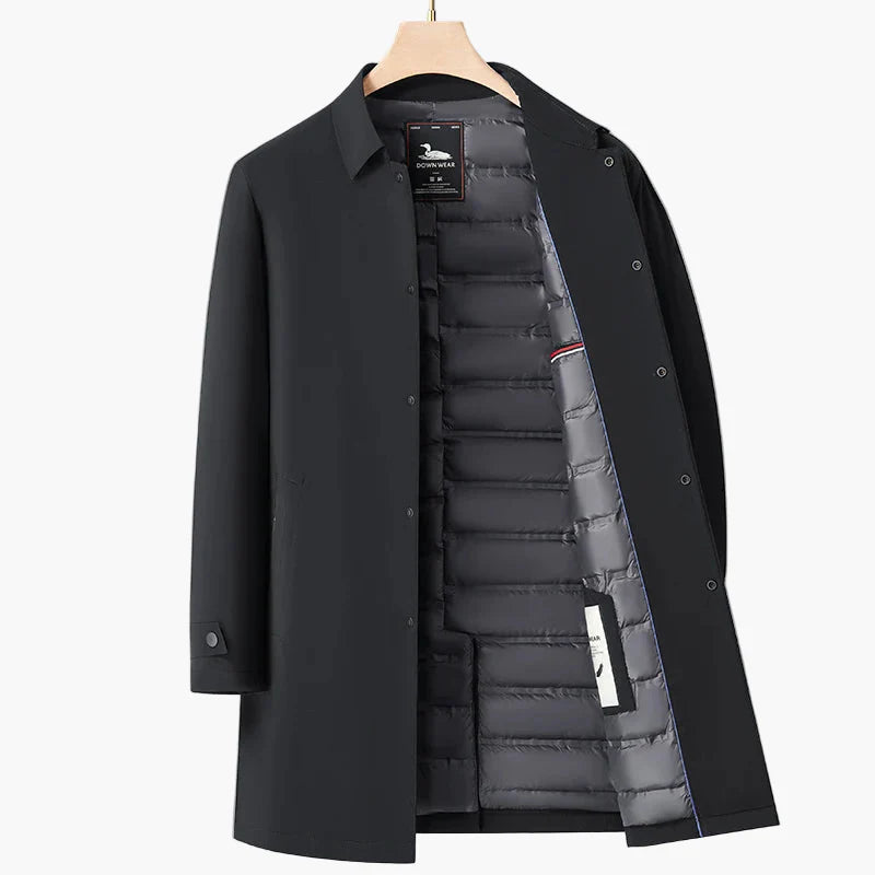 Heren overgangsjas met opstaande kraag – Elegante business-stijl, licht en gewatteerd – Perfect voor kantoor en dagelijks gebruik