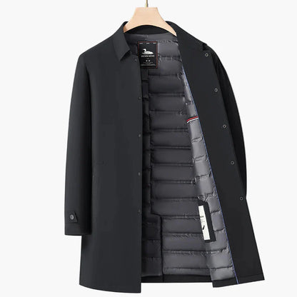 Heren overgangsjas met opstaande kraag – Elegante business-stijl, licht en gewatteerd – Perfect voor kantoor en dagelijks gebruik
