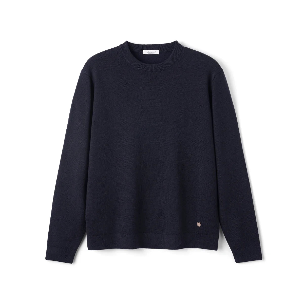 Unisex Langarm Pullover Rundhals schlicht gerippte Bündchen unifarben