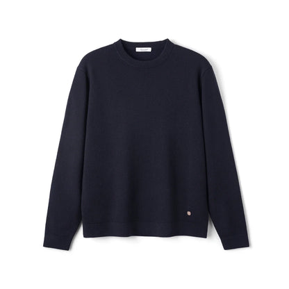 Unisex Langarm Pullover Rundhals schlicht gerippte Bündchen unifarben