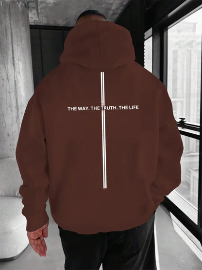 Sudadera unisex extragrande con capucha y estampado en la espalda, hoodie para hombre