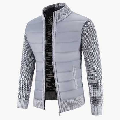 Herre quiltet jakke i urban casual look – Komfortabel fritids-zipper med strikkede ærmer