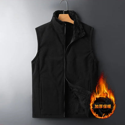 Unisex vinterfleecevest med ståkrage og fleecefôr