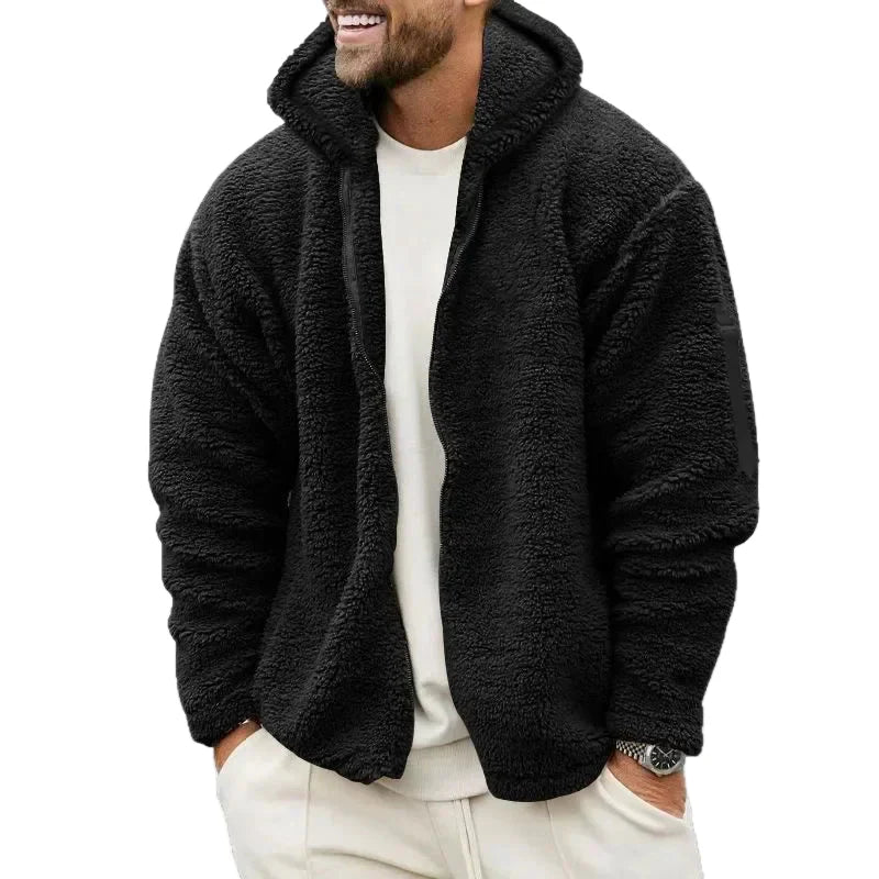 Felpa con cappuccio da uomo in stile teddy – Comoda, calda e alla moda per autunno e inverno