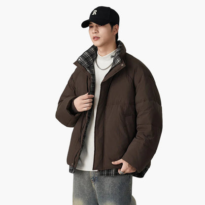 Herre Oversize pufferjakke i streetwear-stil – Avslappet overgangsjakke for hverdag og fritid