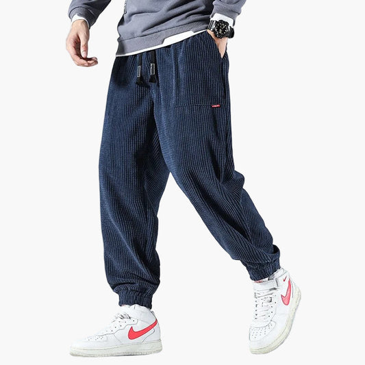 Herr Cord-Relaxed Fit fritidsbyxa – Bekväma joggingbyxor för vardag & sport