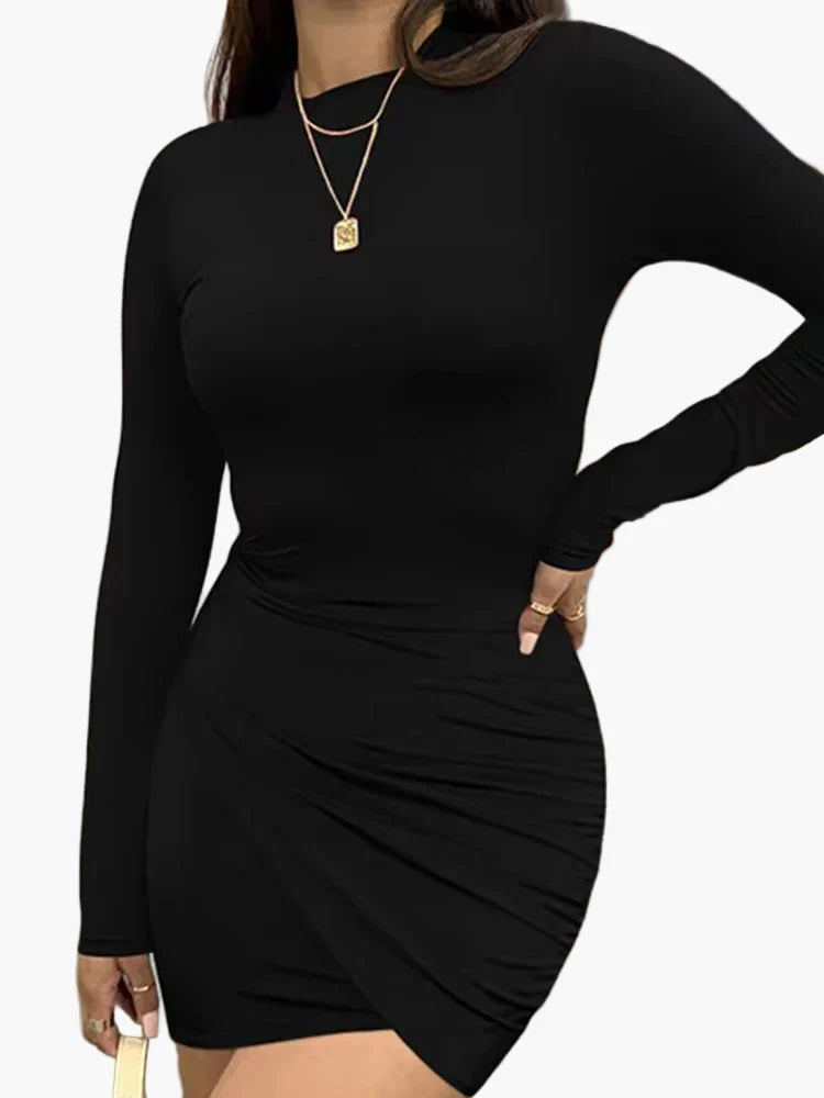 Elegante minidress bodycon da donna a maniche lunghe per feste e serate