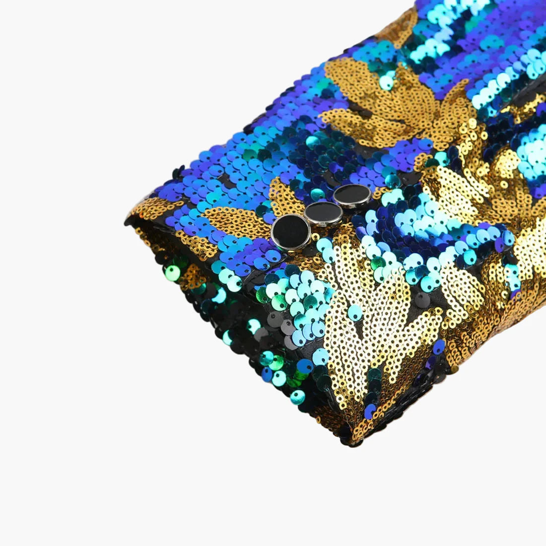 Giacca da uomo con paillettes e motivo a foglie – Elegante giacca per feste ed eventi