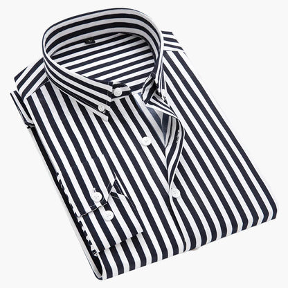 Herren Business-Freizeit Hemd mit Streifenmuster – Klassisch, Modern, Vielseitig