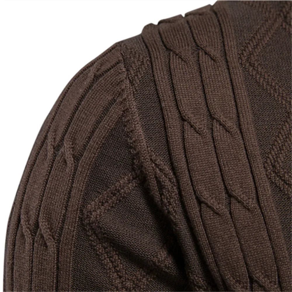 Cardigan da uomo in maglia con collo a scialle e motivo a rombi, abbottonatura e maniche lunghe