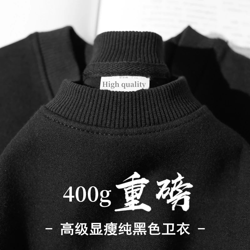 Unisex-sweatshirt med lange ærmer og rund hals, foret basic-overdel