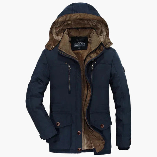 Parka outdoor de invierno para hombre – Chaqueta de ocio cálida con capucha para días fríos