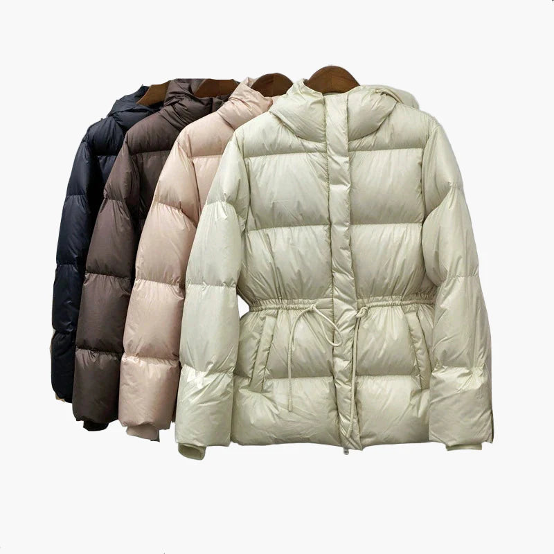 Chaqueta de invierno acolchada para mujer con capucha – Chaqueta cálida y moderna para actividades al aire libre y día a día