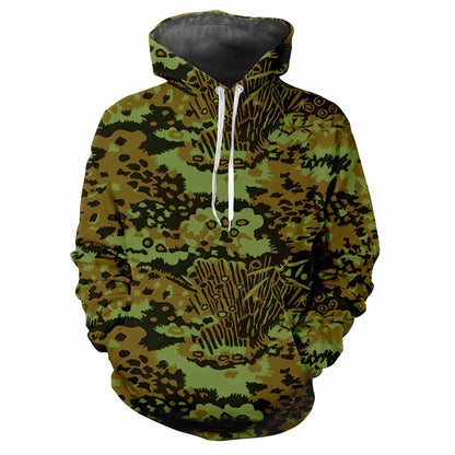 Hoodie Camouflage-Muster Kapuzenpullover mit Kängurutasche