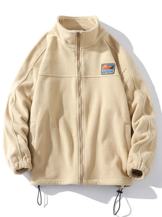 Chaqueta de forro polar unisex con cuello alto y cremallera