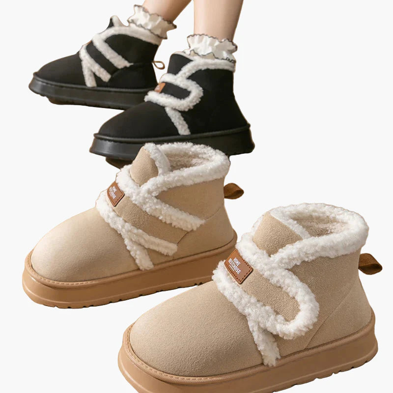 Pantofole invernali da donna con design in peluche caldo, comode pantofole antiscivolo per casa