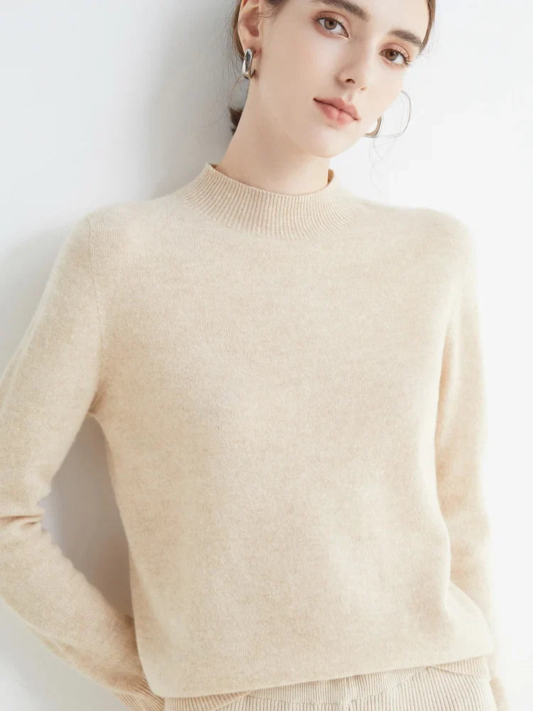 Damen Rollkragenpullover Strickpullover Einfarbig Langarm Weiches Material