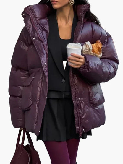 Damen Oversize Winter Steppjacke – Modische Übergangsjacke für Alltag und Freizeit