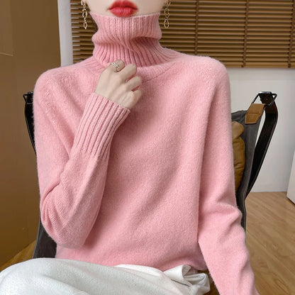 Damen Rollkragenpullover mit langen Ärmeln - Kuscheliger Strickpullover