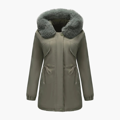 Dames winterjack met capuchon en nepbontkraag – Modieuze parka voor koude dagen