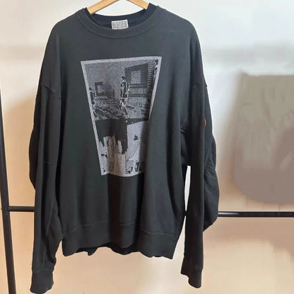 Unisex Rundhals Sweatshirt mit Grafikdruck, Oversize Fit