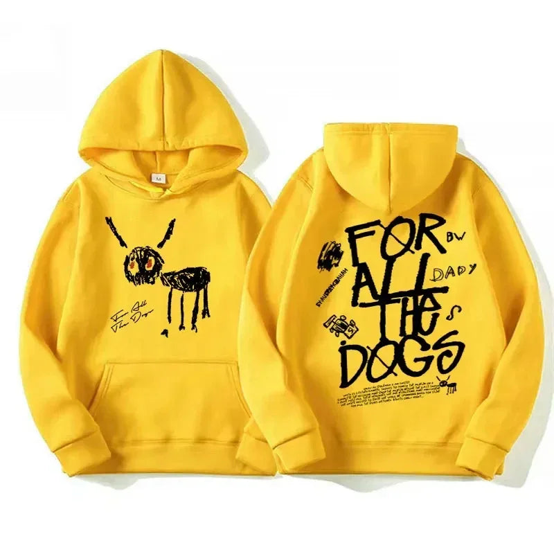 Bluza z kapturem i wyrazistym nadrukiem – motyw For All The Dogs