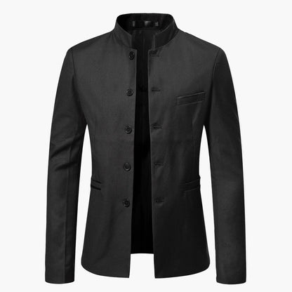 Giacca da uomo con collo alla coreana – Design moderno del blazer per lavoro e occasioni festive