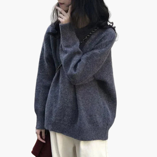 Pull oversize pour femmes, style rétro décontracté, confortable, automne hiver