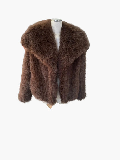 Damska luksusowa kurtka z futerkiem sztucznym – elegancki look na jesień i zimę na wyjątkowe okazje