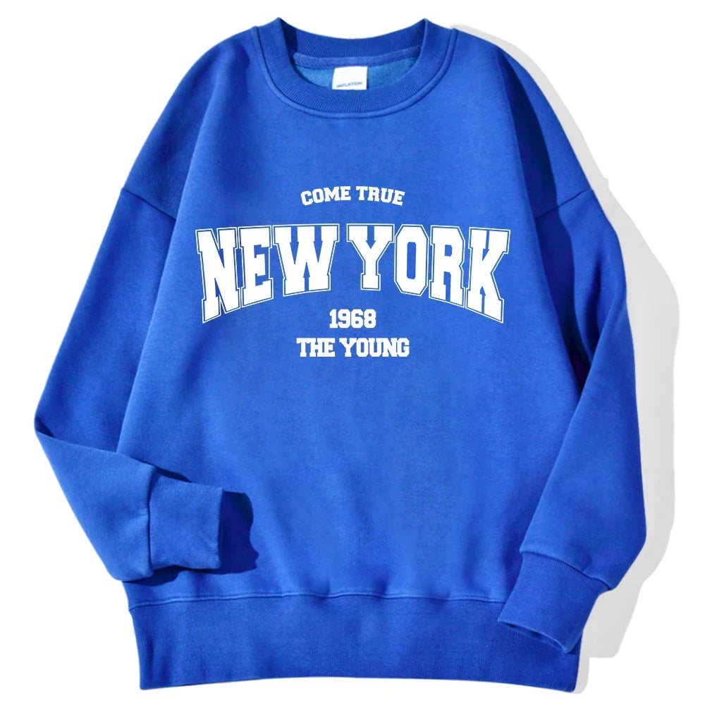 Felpa unisex a maniche lunghe con scollo rotondo e stampa
