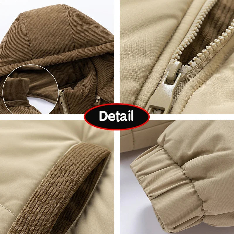 Chaqueta de invierno acolchada para hombre con capucha – Estilo urbano outdoor para días fríos
