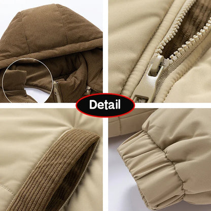 Chaqueta de invierno acolchada para hombre con capucha – Estilo urbano outdoor para días fríos