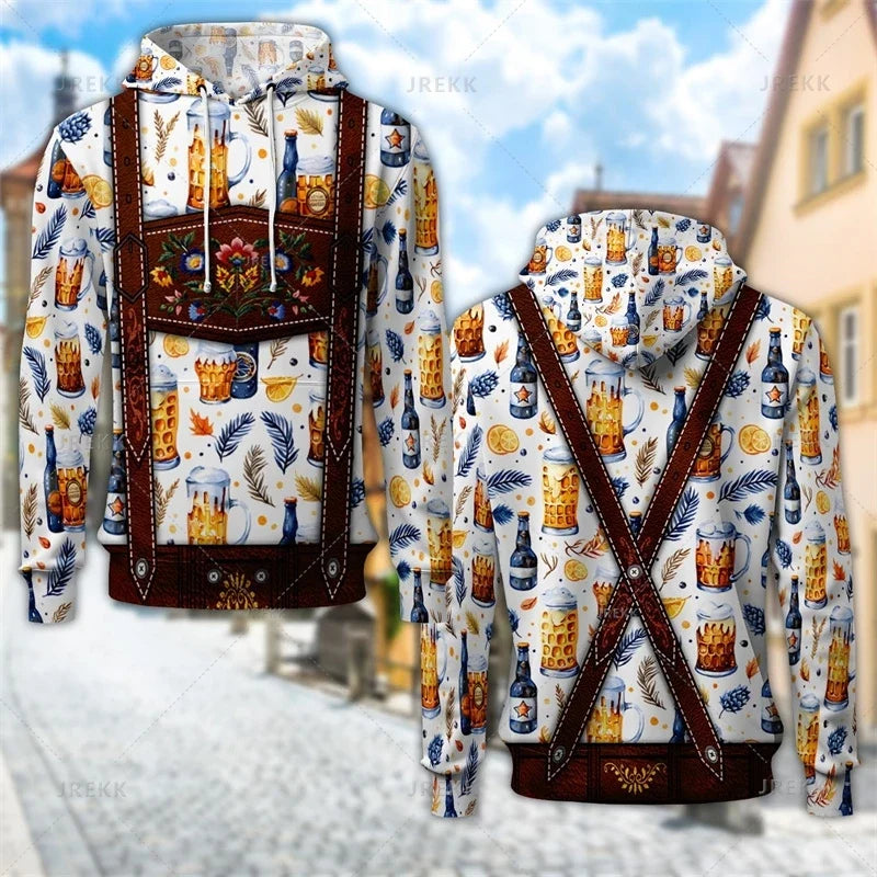 Sweat à capuche au design traditionnel avec imprimé de bretelles et de motifs