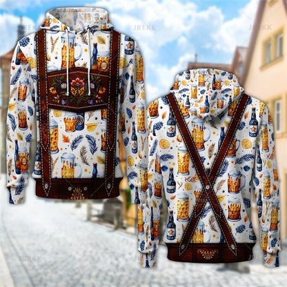 Sweat à capuche au design traditionnel avec imprimé de bretelles et de motifs