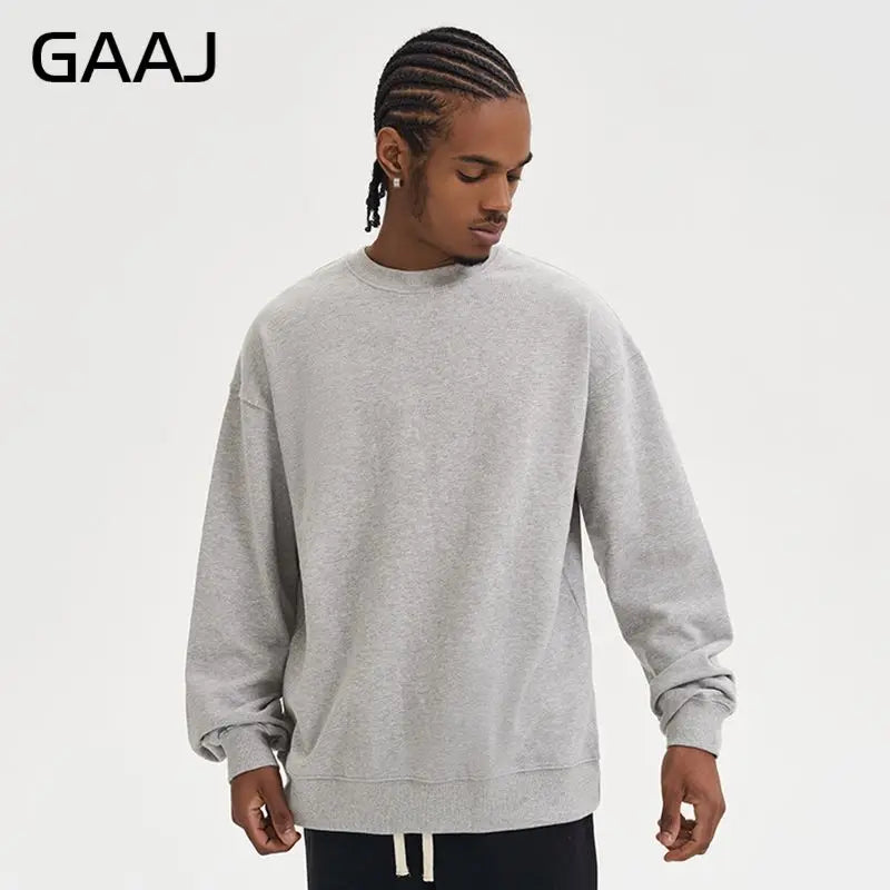 Unisex-sweatshirt med lange ærmer, rund hals, afslappet basic-overdel