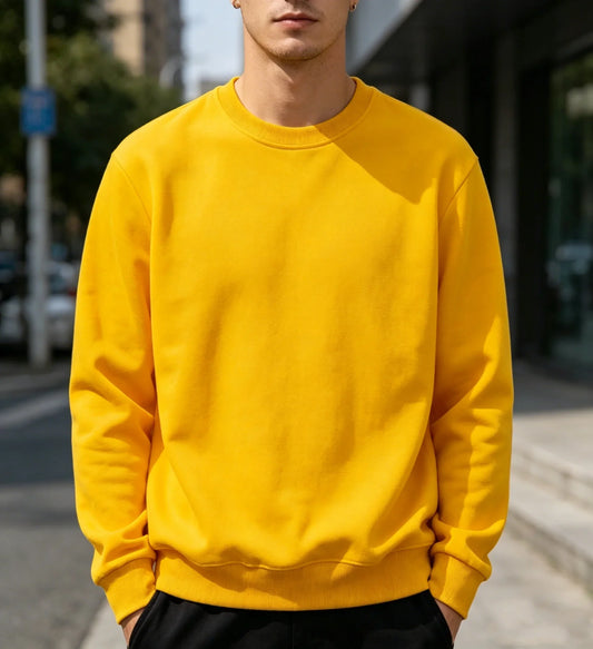 Sudadera unisex básica de cuello redondo y manga larga