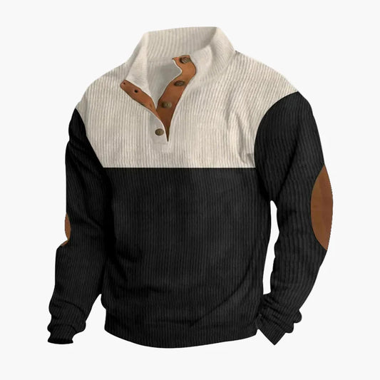 Jersey vintage de hombre con botones – Jersey de punto elegante para el día a día y la oficina