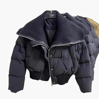 Damen Steppjacke mit weitem Kragen – Modische Winterjacke für Alltag & Freizeit