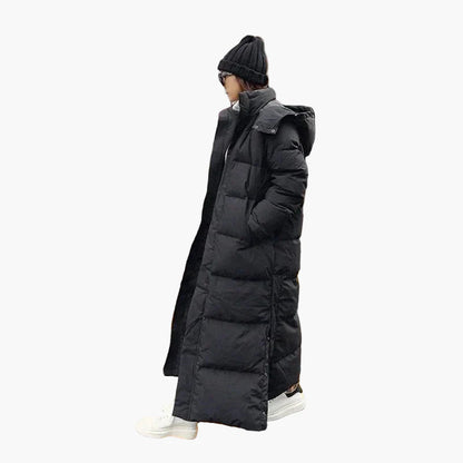 Cappotto lungo trapuntato invernale da donna con cappuccio – Parka outdoor alla moda per giornate fredde