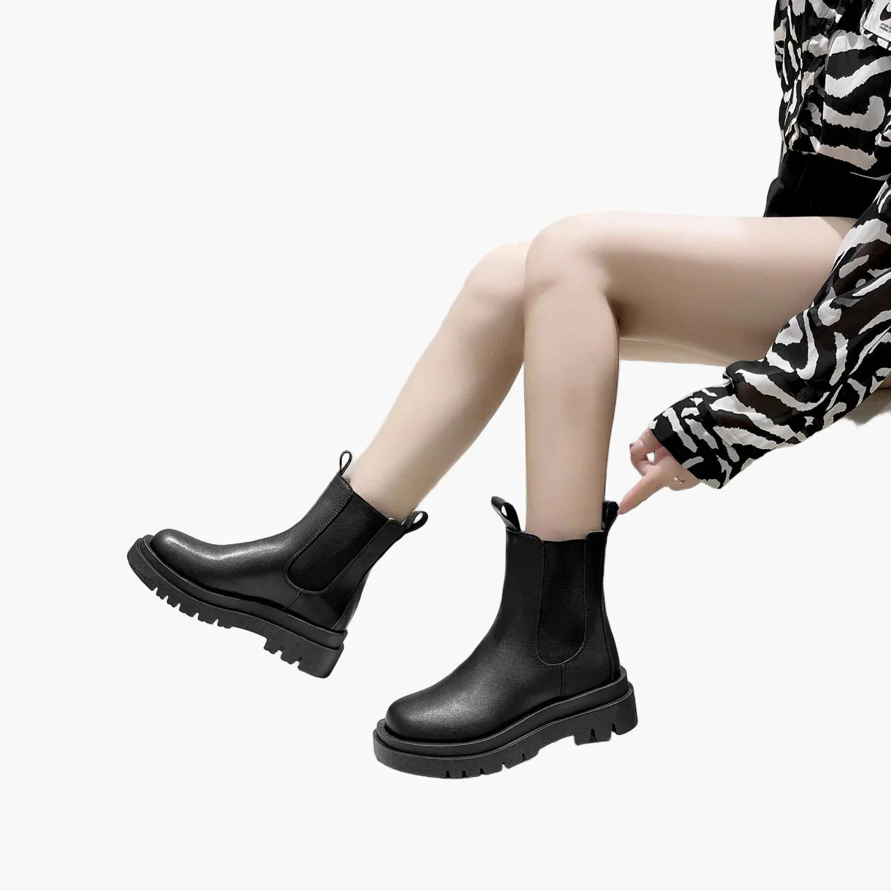 Damen Chelsea Boots mit Plateau-Sohle – Modische Alltagsschuhe