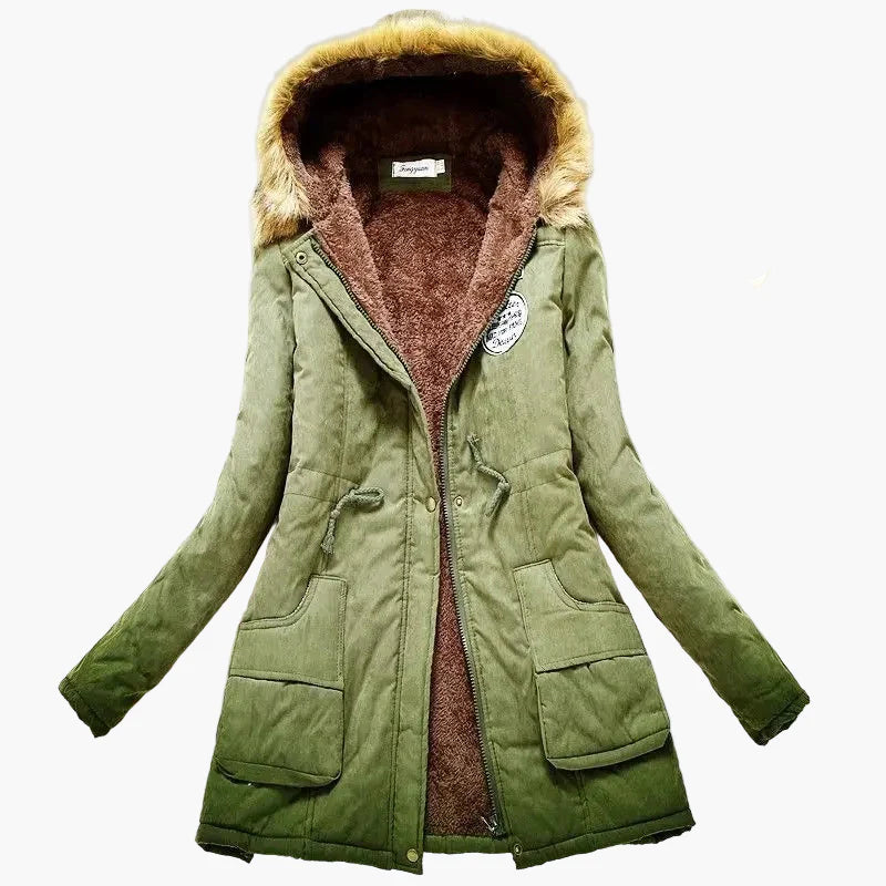 Parka invernale da donna con cappuccio – Stile coreano alla moda, caldo e foderato, uso quotidiano e tempo libero