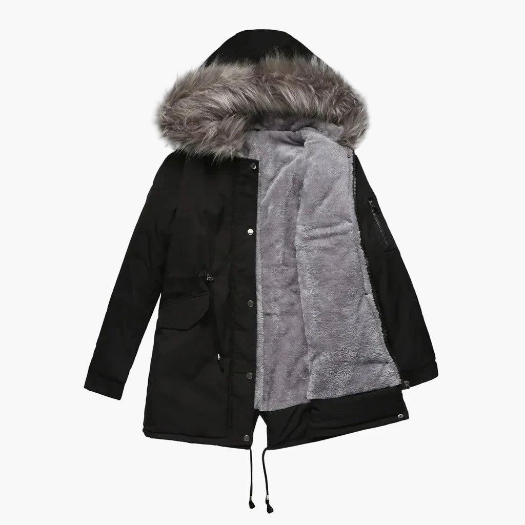 Dames winterparka met capuchon en nepbont – Modieuze jas voor koude dagen