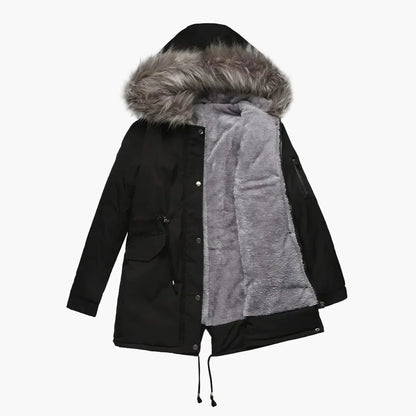 Dames winterparka met capuchon en nepbont – Modieuze jas voor koude dagen