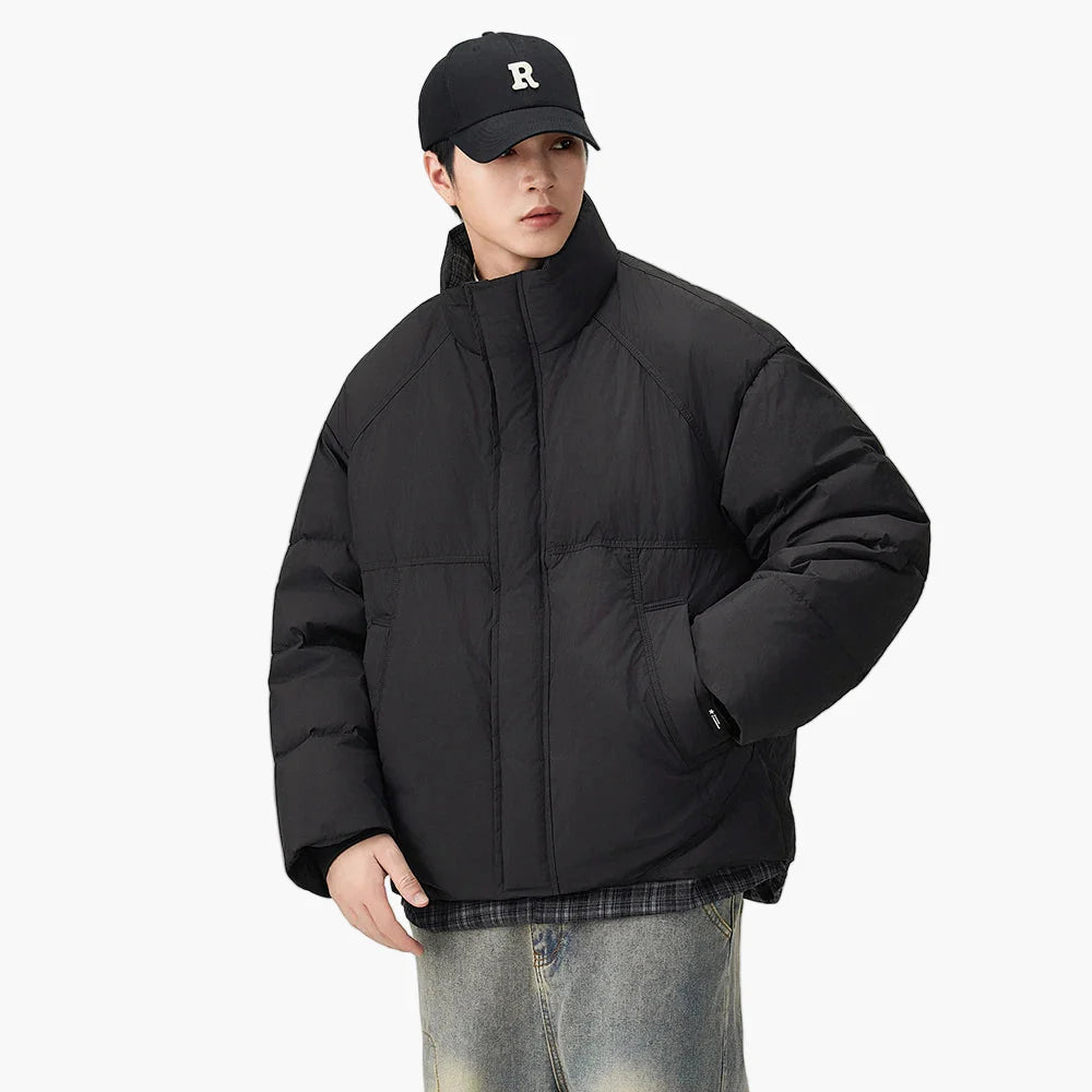Herre Oversize pufferjakke i streetwear-stil – Avslappet overgangsjakke for hverdag og fritid