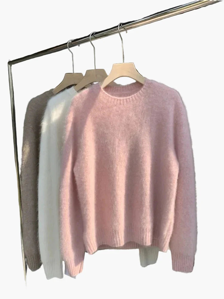 Dame sweater løs oversize stil til efterår og vinter, moderigtig basis sweater