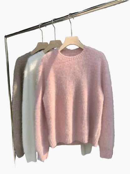 Dame sweater løs oversize stil til efterår og vinter, moderigtig basis sweater